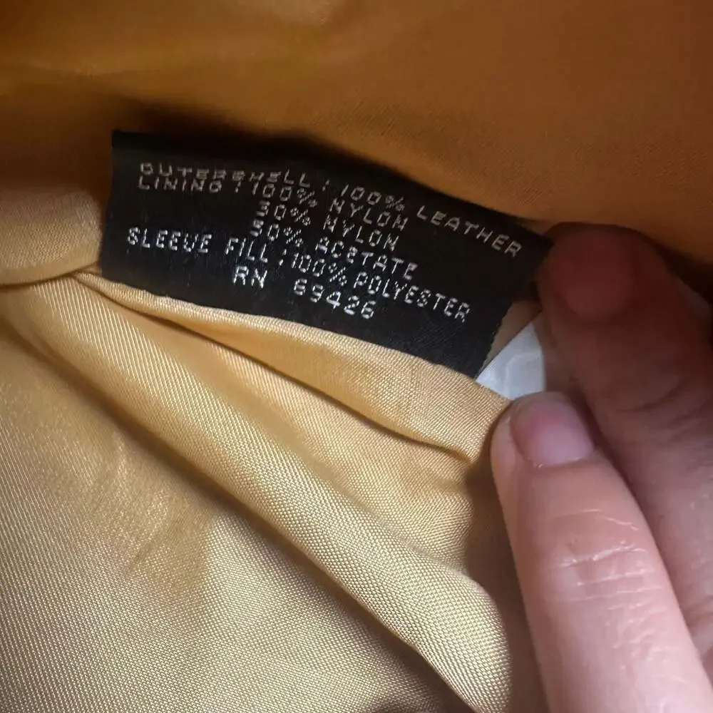 Adventure Bound by Wilsons Vintage Tan Leather Thinsulate Bomber Jacket Size L - Picture 8 of 12